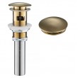 Pop-Up Drain for Bathroom Sink with Overflow in Brushed Gold Pop-Up Drain for Bathroom Sink with Overflow in Brushed Gold