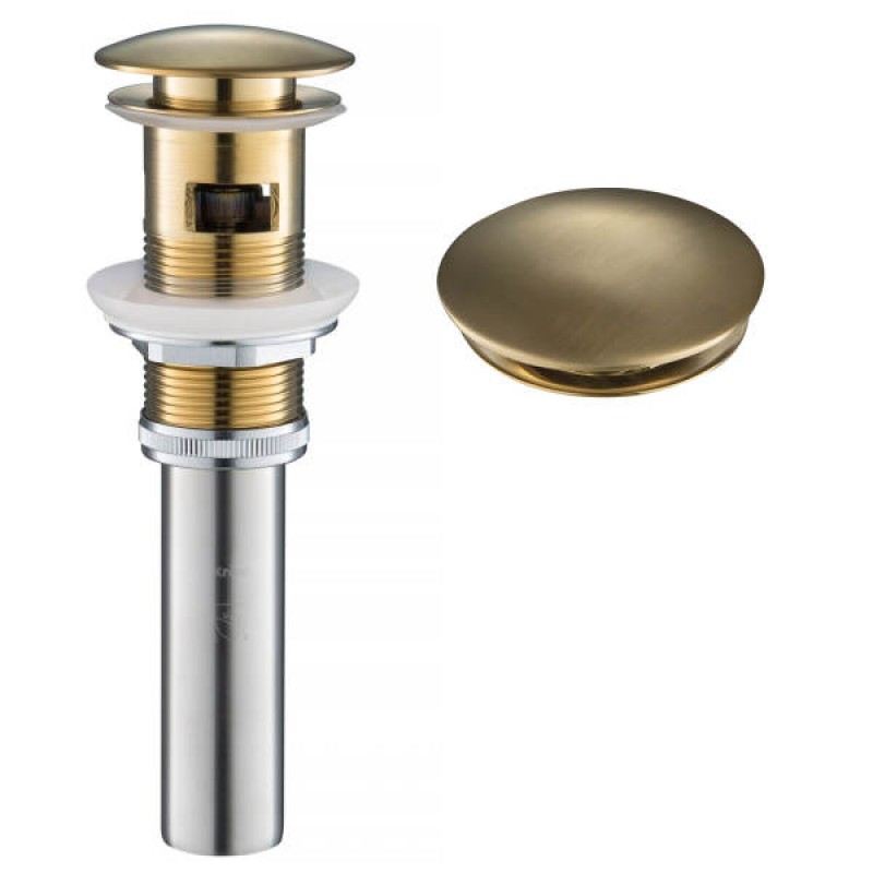 KRAUS Pop-Up Drain for Bathroom Sink with Overflow in Brushed Gold