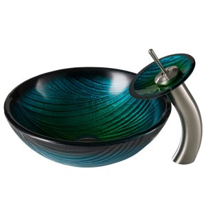 KRAUS Nature Series™ Green Glass Bathroom Vessel...