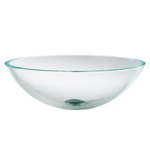 KRAUS Round Crystal Clear Glass Vessel Bathroom Si...