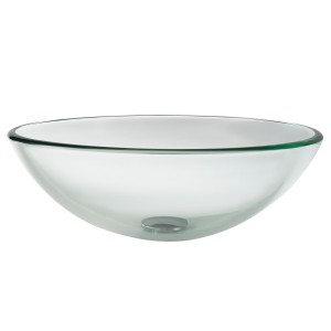 KRAUS Round Clear Glass Vessel Bathroom Sink, 16 1...
