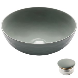 KRAUS Viva™ Round Gray Porcelain Ceramic Vessel ...