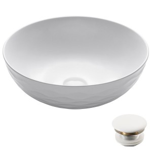 KRAUS Viva™ Round White Porcelain Ceramic Vessel...