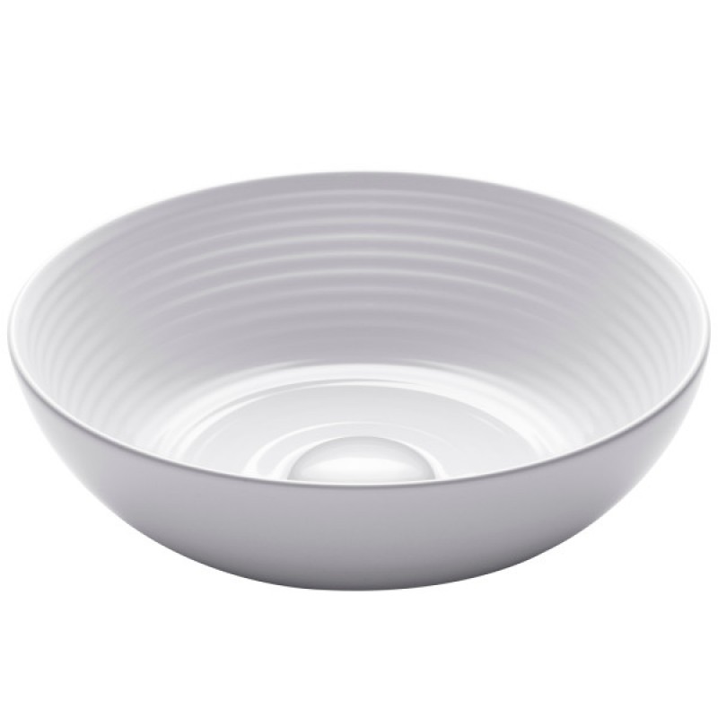 KRAUS Viva™ Round White Porcelain Ceramic Vessel Bathroom Sink, 13 in. D x 4 3/8 in. H