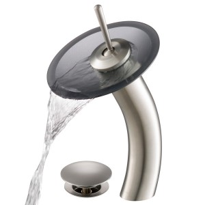 KRAUS Tall Waterfall Bathroom Faucet for Vessel Si...