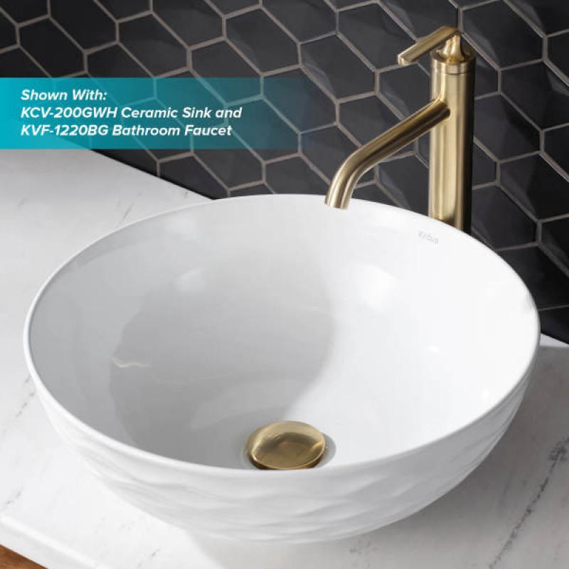 KRAUS Pop-Up Drain for Bathroom Sink in Brushed Gold
