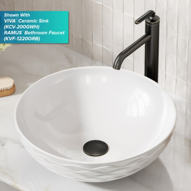 KRAUS® Bathroom Sink Pop-Up Drain with Extended Thread in Oil Rubbed Bronze