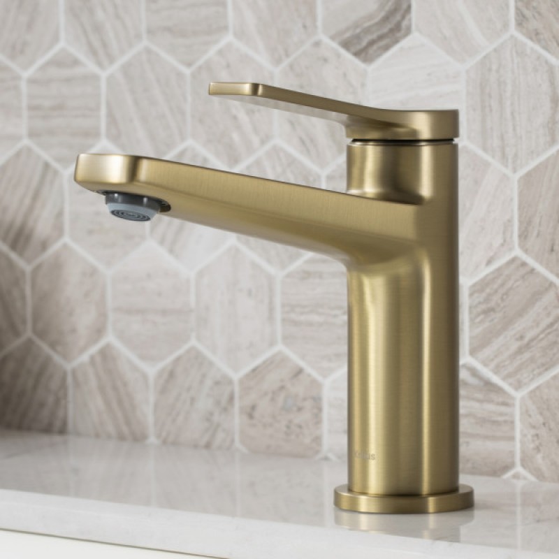 Indy™ Single Handle Bathroom Faucet in Brushed Gold