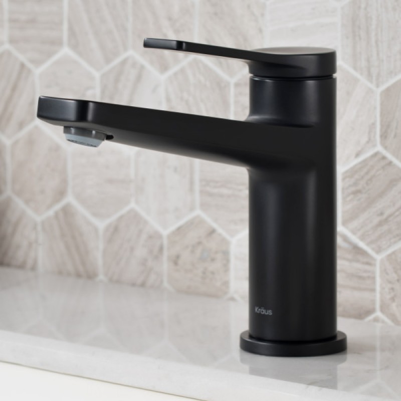 Indy™ Single Handle Bathroom Faucet in Matte Black