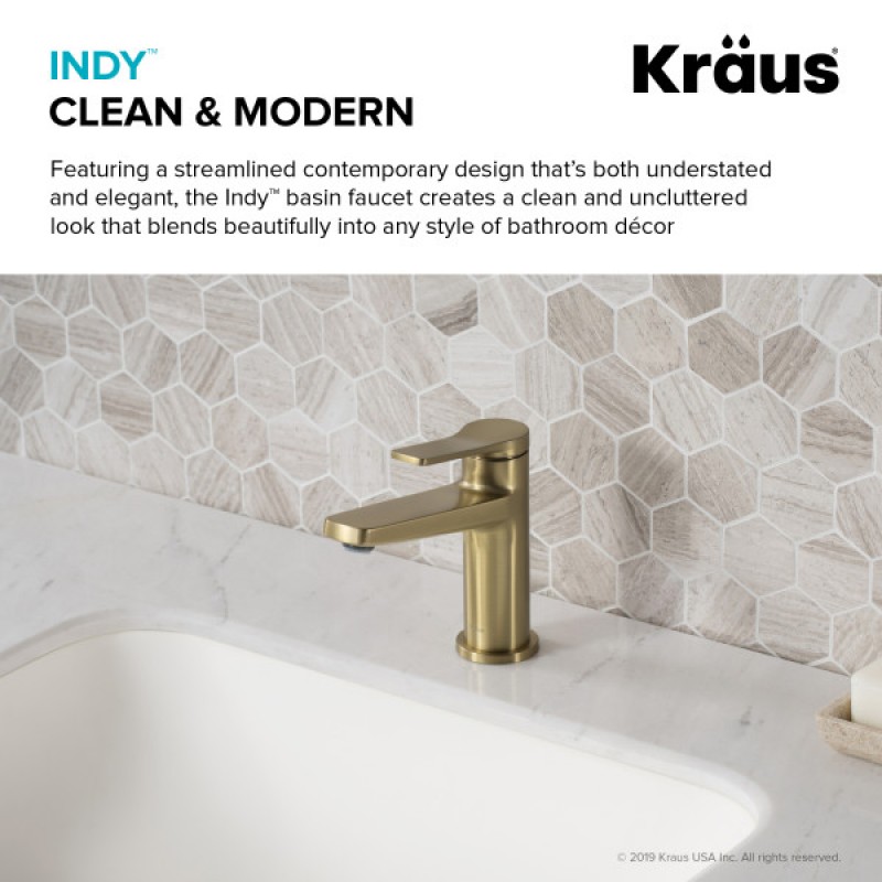 Indy™ Single Handle Bathroom Faucet in Brushed Gold (2-Pack)