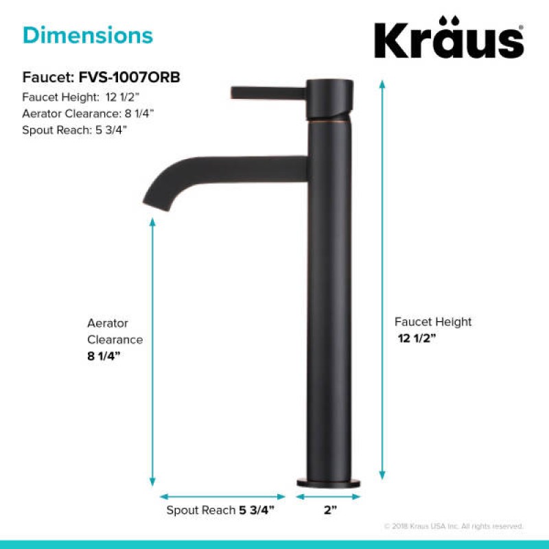 KRAUS Ramus™ Tall Vessel Bathroom Faucet, Oil Rubbed Bronze Finish