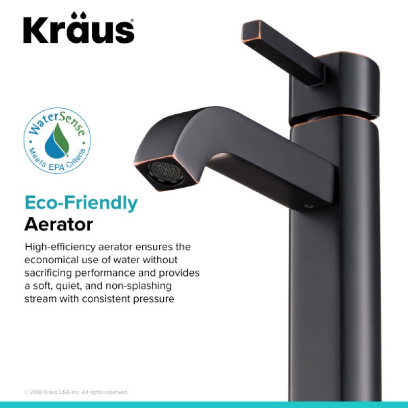 KRAUS Ramus™ Tall Vessel Bathroom Faucet, Oil Rubbed Bronze Finish