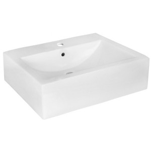 D Above Counter Square Vessel in White Color for Deck Mount Faucet American Imaginations AI-888-11020 W x 16.75-in
