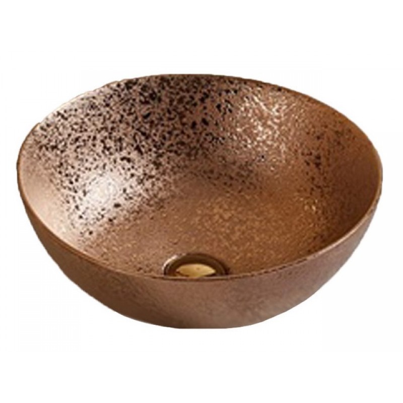 16.34-in. W Above Counter Oil Rubbed Bronze Ceramic Vessel