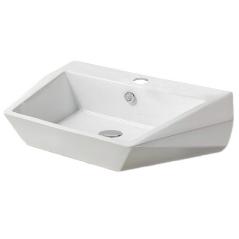 27.2-in. W Above Counter White Ceramic Vessel