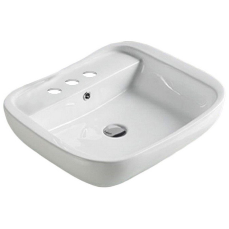 23-in. W Above Counter White Ceramic Vessel
