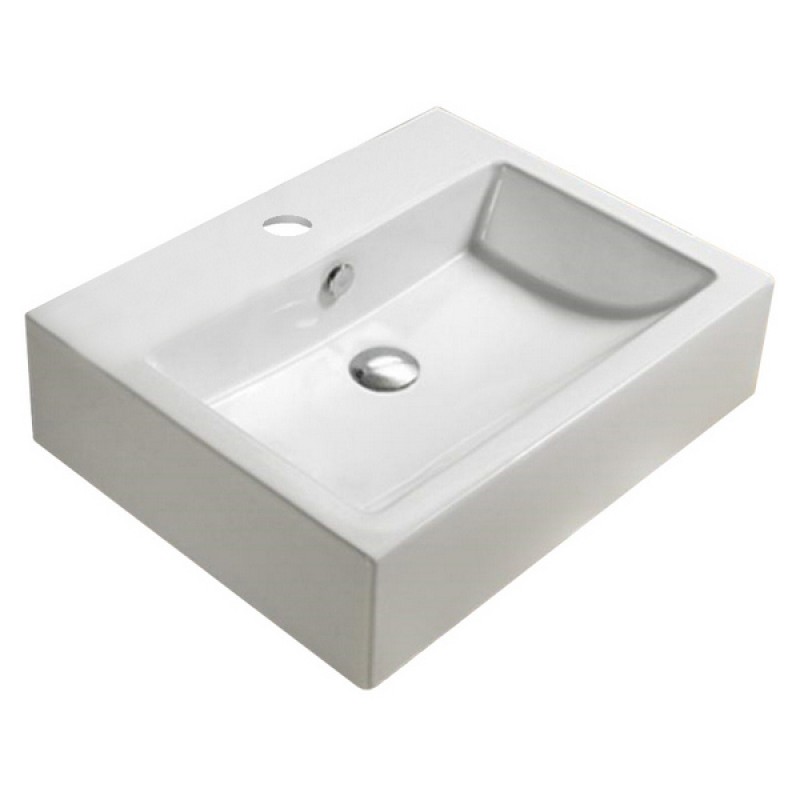 22.8-in. W Above Counter White Ceramic Vessel