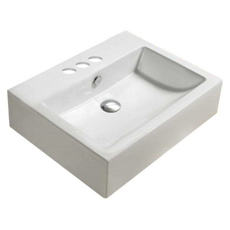 22.8-in. W Above Counter White Ceramic Vessel