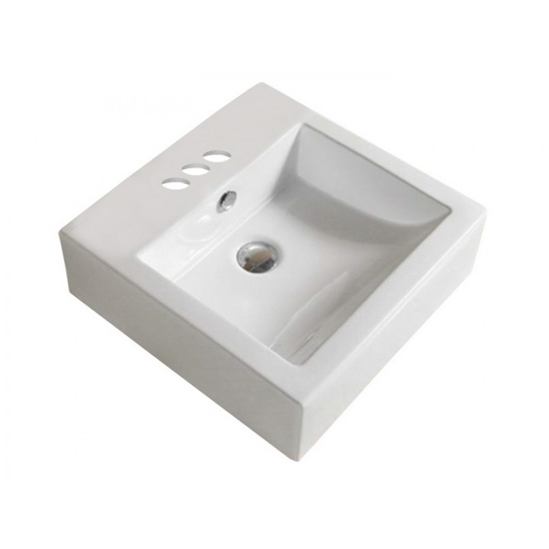 18.3-in. W Above Counter White Ceramic Vessel