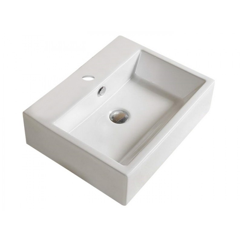 20.9-in. W Above Counter White Ceramic Vessel