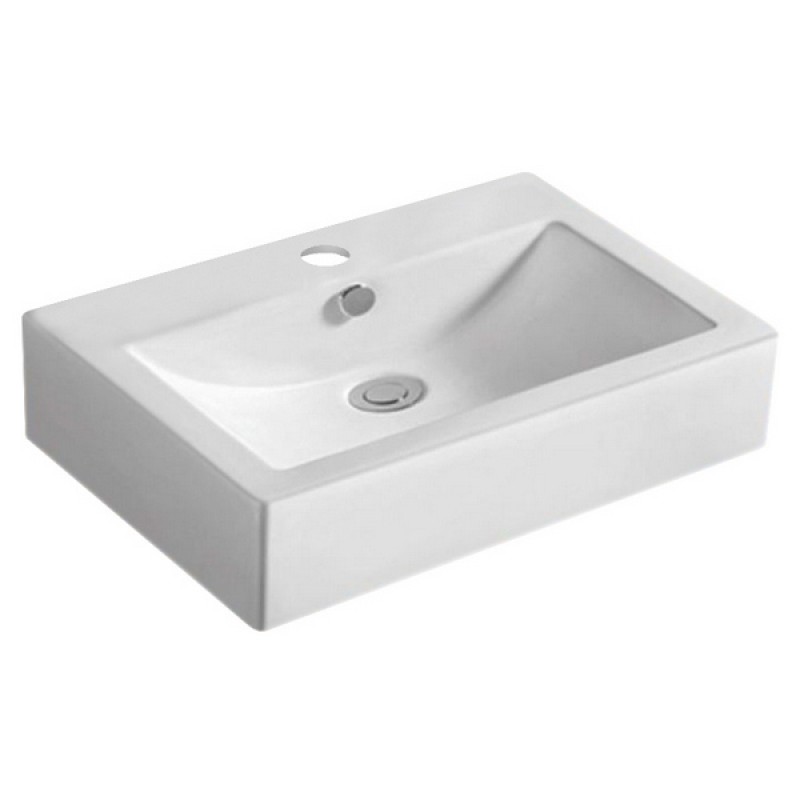 23.6-in. W Above Counter White Ceramic Vessel