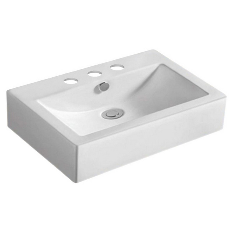 23.6-in. W Above Counter White Ceramic Vessel