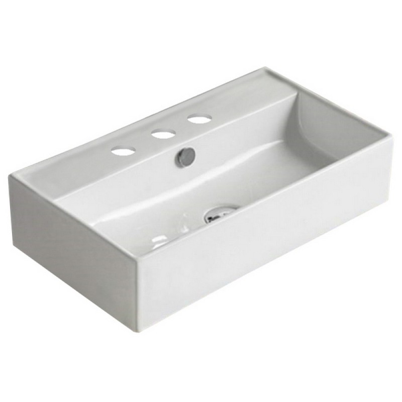 21.7-in. W Above Counter White Ceramic Vessel