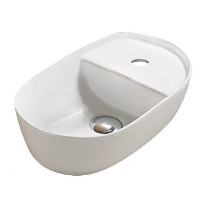 16.54-in. W Above Counter White Ceramic Vessel