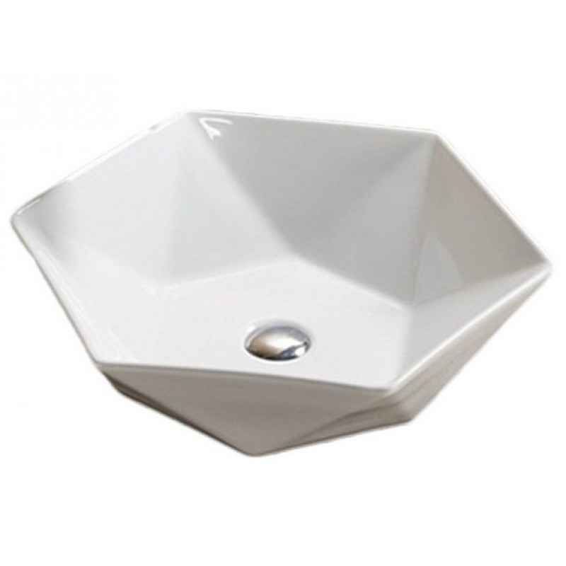 18.43-in. W Above Counter White Ceramic Vessel