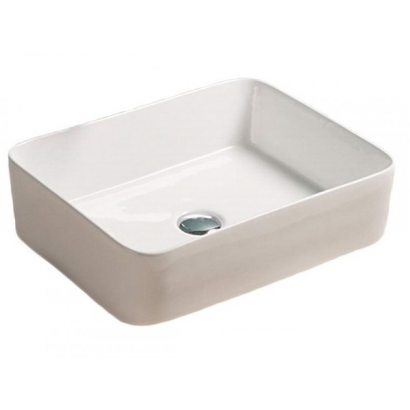 18.9-in. W Above Counter White Ceramic Vessel