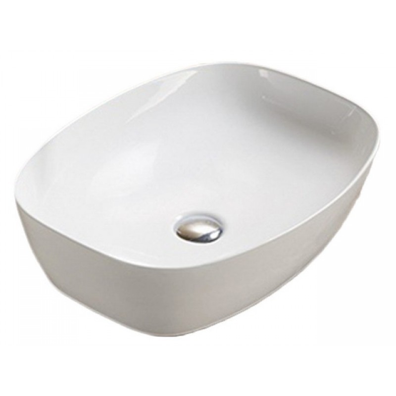 19.9-in. W Above Counter White Ceramic Vessel