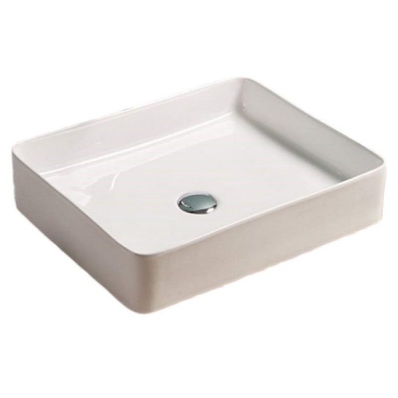 19.9-in. W Above Counter White Ceramic Vessel