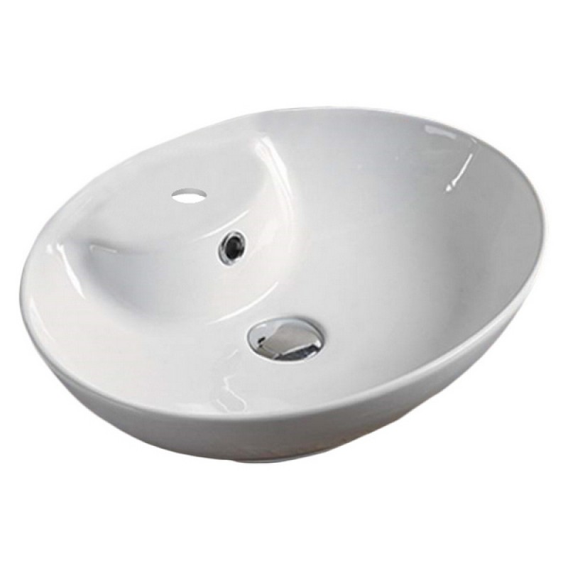 20.1-in. W Above Counter White Ceramic Vessel