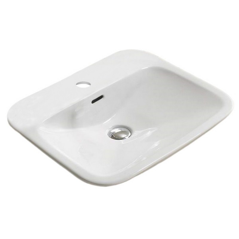 21.5-in. W Above Counter White Ceramic Vessel