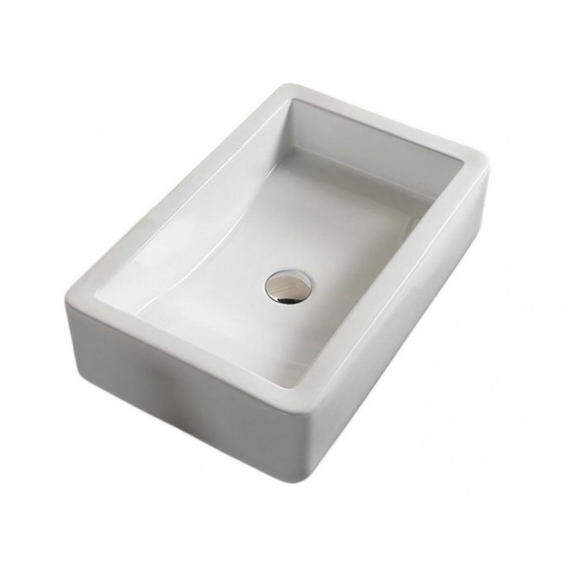 23.6-in. W Above Counter White Ceramic Vessel