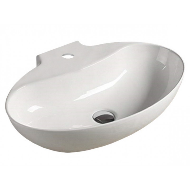 23.6-in. W Above Counter White Ceramic Vessel
