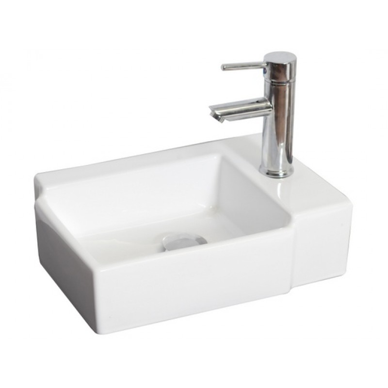 16.25-in. W x 11.75-in. D Above Counter Rectangle Vessel In White For Single Hole Faucet