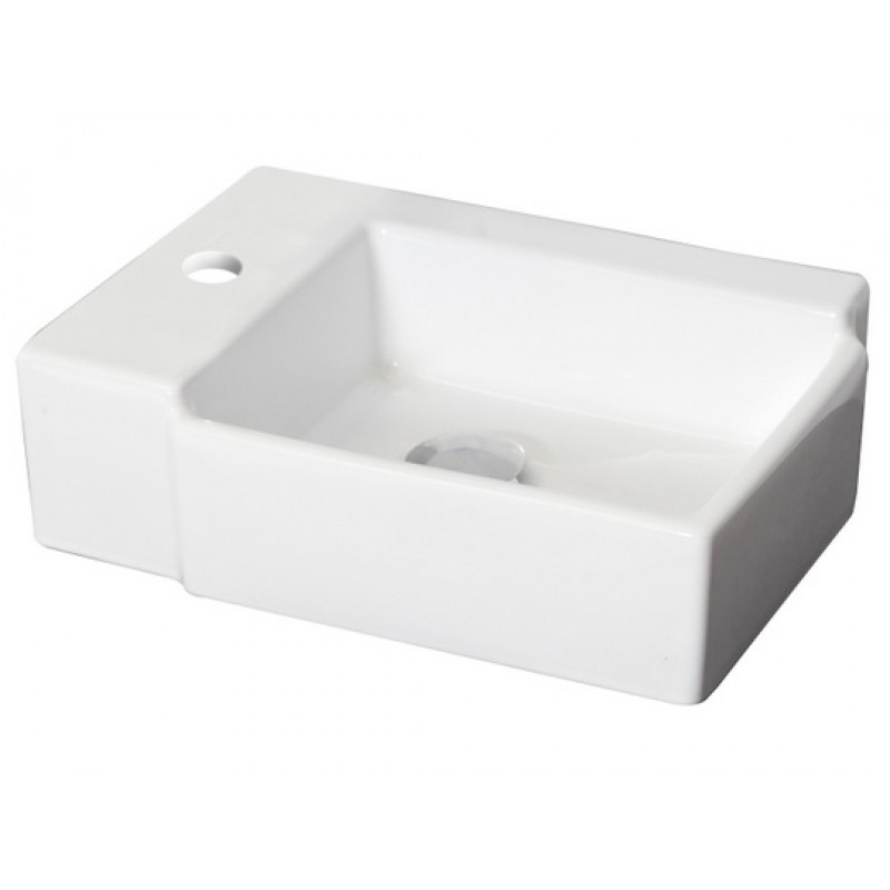 16.25-in. W x 11.75-in. D Above Counter Rectangle Vessel In White For Single Hole Faucet