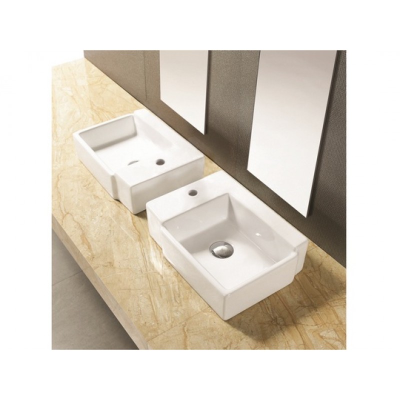 16.25-in. W x 11.75-in. D Above Counter Rectangle Vessel In White For Single Hole Faucet