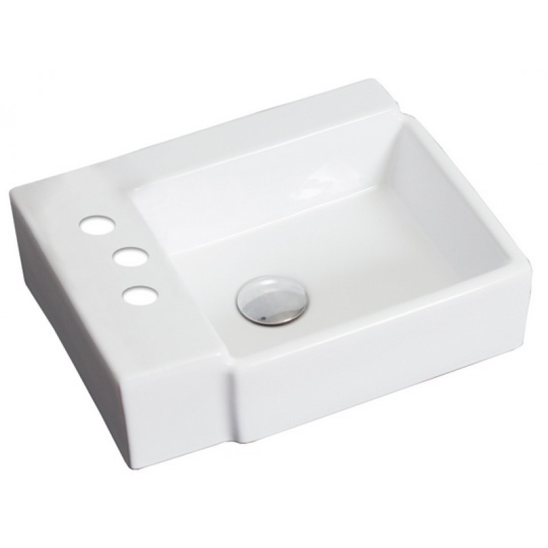 16.25-in. W x 11.75-in. D Above Counter Rectangle Vessel In White For 4-in. o.c. Faucet