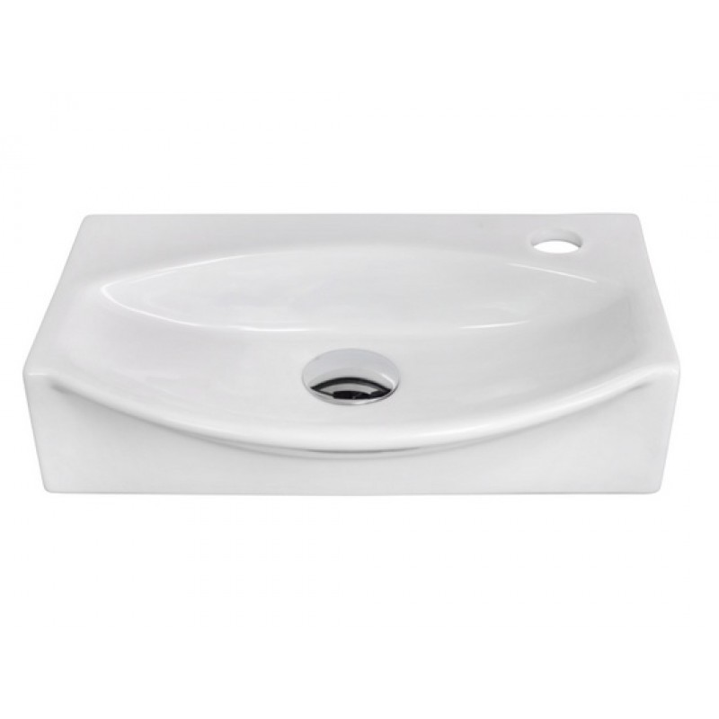 16.5-in. W x 12-in. D Above Counter Unique Vessel In White For Single Hole Faucet