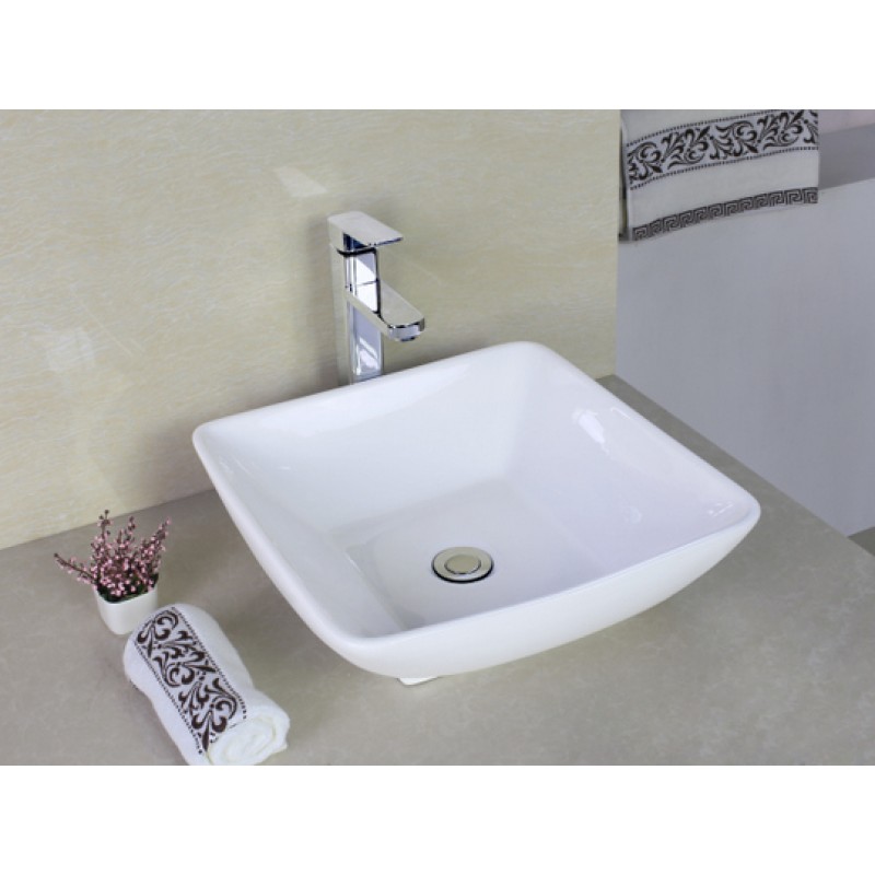 16.5-in. W x 16.5-in. D Above Counter Square Vessel In White