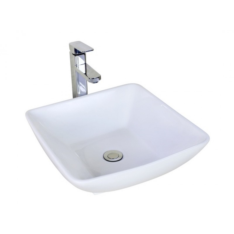 16.5-in. W x 16.5-in. D Above Counter Square Vessel In White