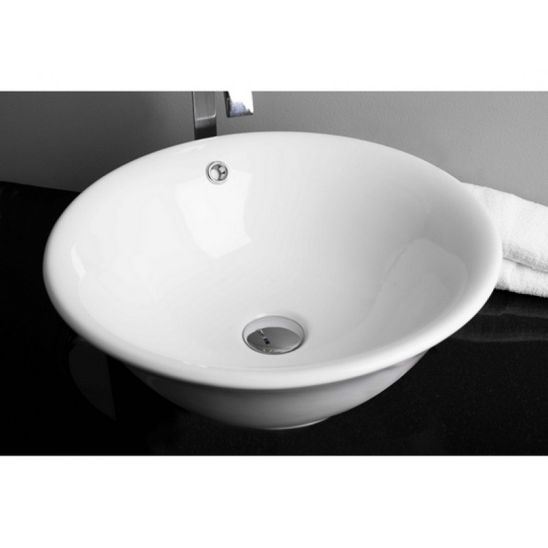 17-in. W x 17-in. D Above Counter Round Vessel In White
