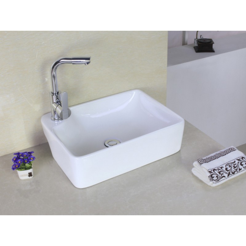 17.25-in. W x 13-in. D Above Counter Rectangle Vessel In White For Single Hole Faucet