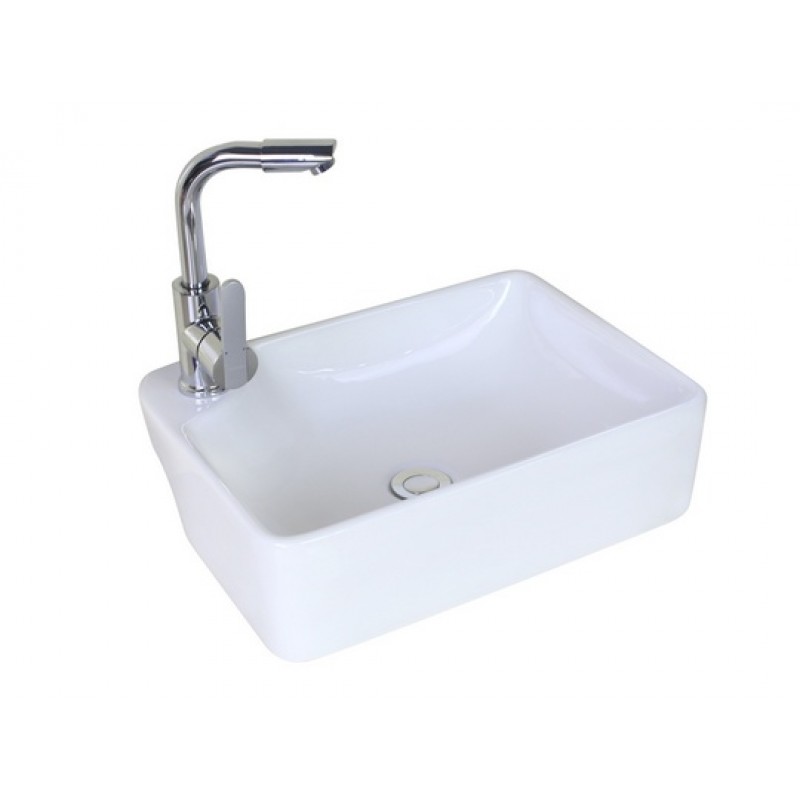 17.25-in. W x 13-in. D Above Counter Rectangle Vessel In White For Single Hole Faucet