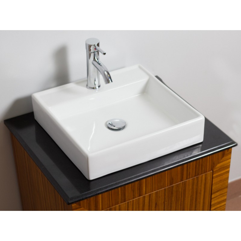 17.5-in. W x 17.5-in. D Above Counter Square Vessel In White For Single Hole Faucet