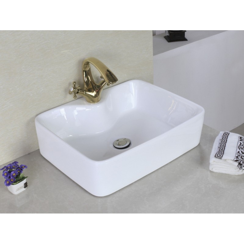 18.75-in. W x 14.75-in. D Above Counter Rectangle Vessel In White For Single Hole Faucet