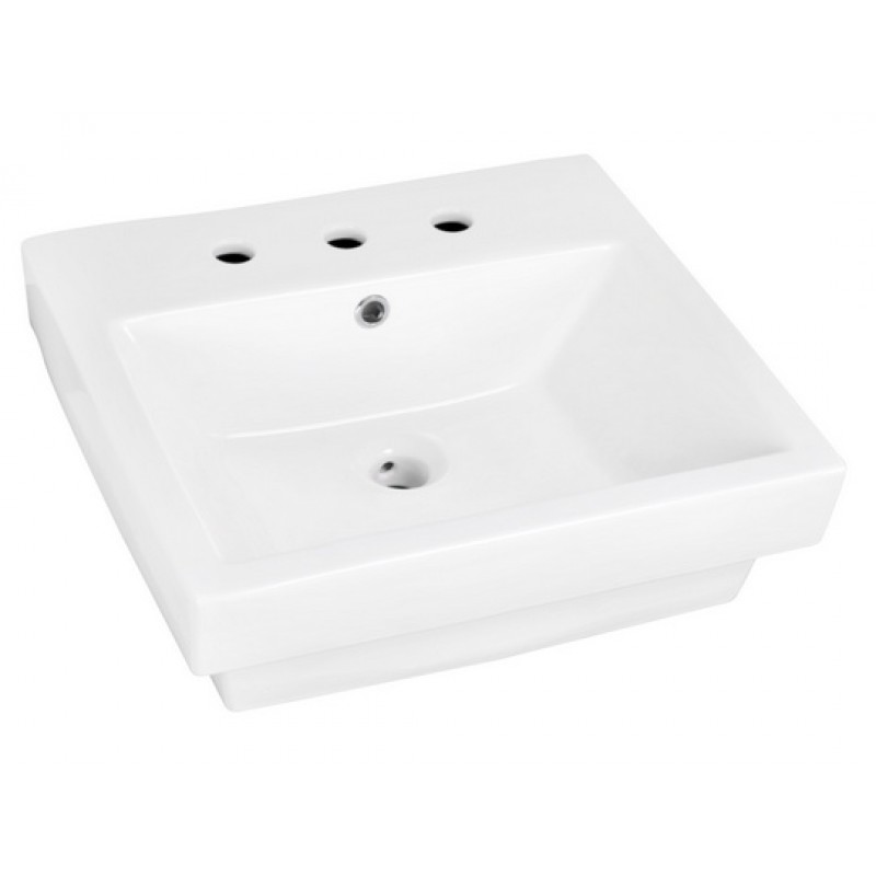 19-in. W x 17.5-in. D Above Counter Rectangular Vessel in White for 8-in. Faucet