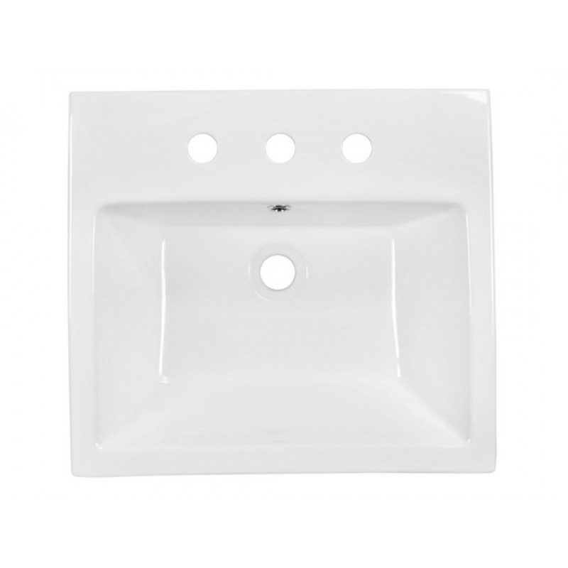 19-in. W x 17.5-in. D Above Counter Rectangular Vessel in White for 8-in. Faucet